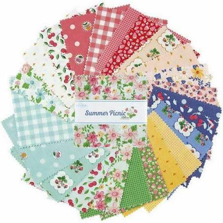 Summer Picnic 10″ squares x 42 by Riley Blake fabrics Summer Picnic 10" squares x 42 by Riley Blake fabrics