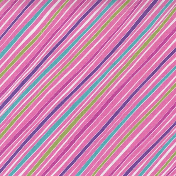 Petal Power 22411621 Pink Multi stripe fabric by Moda Petal Power 22411621 Pink Multi stripe fabric by Moda