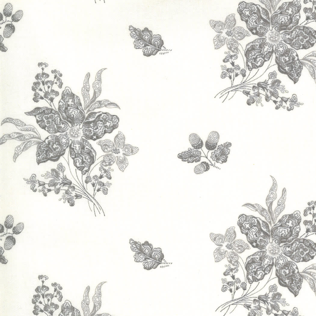 Urban Farmhouse 4913116 Grey Floral on milk cream fabric by Moda Urban Farmhouse 4913116 Grey Floral on milk cream fabric by Moda