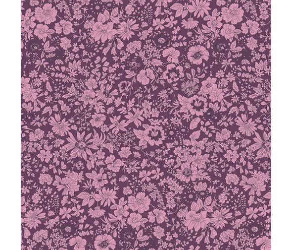 Midnight Garden 04775719H Emily Silhouette Dark Pink fabric by Liberty Midnight Garden 04775719H Emily Silhouette Dark Pink fabric by Liberty