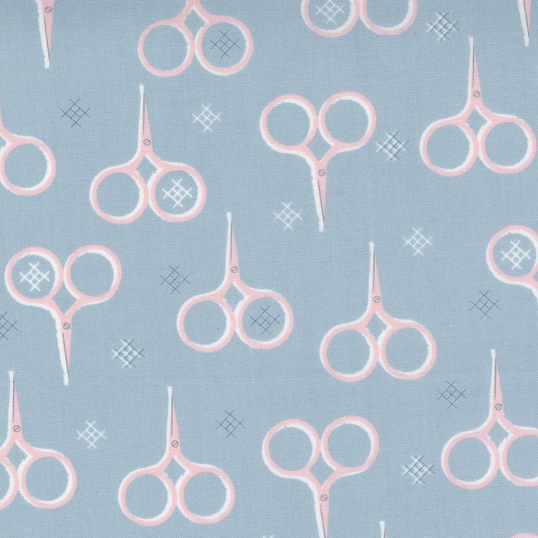 Make Time 2457114 Bluebell scissors by Aneela Hoey for Moda Fabrics Make Time 2457114 Bluebell scissors by Aneela Hoey for Moda Fabrics