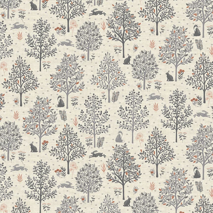 Hedgerow 2416S Scenic Trees Grey by Makower fabrics Hedgerow 2416S Scenic Trees Grey by Makower fabrics