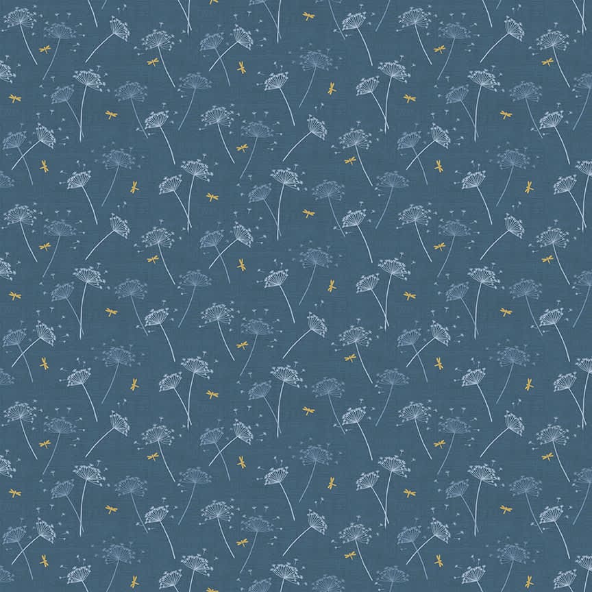 Hedgerow 24219B Cowslip Blue by Makower fabrics Hedgerow 24219B Cowslip Blue by Makower fabrics