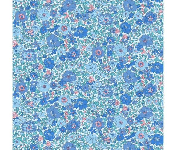 Midnight Garden 04775725E Arley Garden Blue Pink fabric by Liberty Midnight Garden 04775725E Arley Garden Blue Pink fabric by Liberty