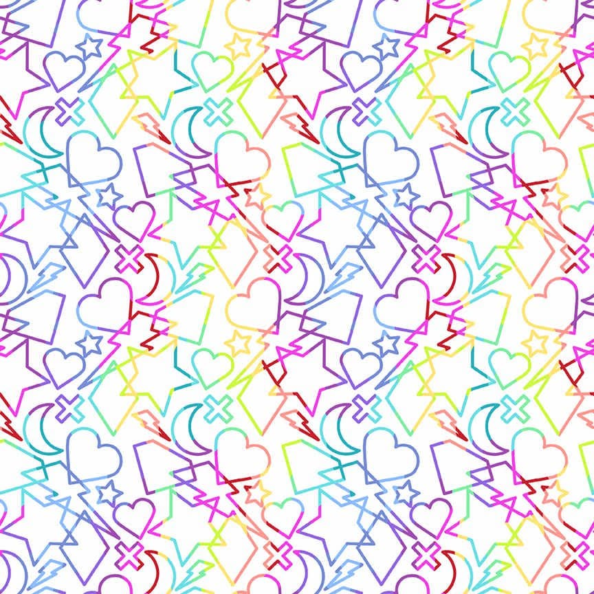 Beguiled 9752L Charms Symbols White Multi fabric by Libs Elliott Beguiled 9752L Charms Symbols White Multi fabric by Libs Elliott