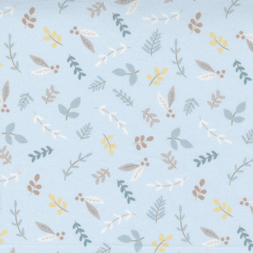 Little Ducklings 2510215 Leaves on Blue by Paper & Cloth for Moda Fabrics Little Ducklings 2510215 Leaves on Blue by Paper & Cloth for Moda Fabrics