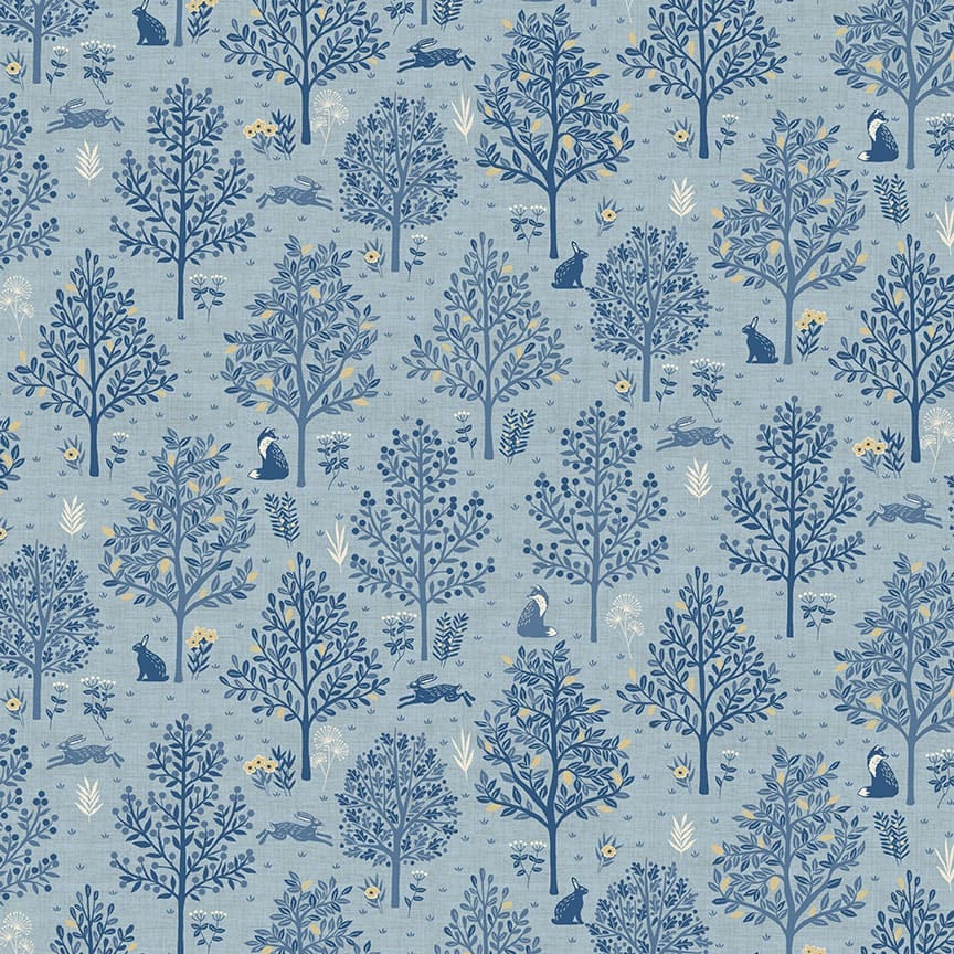 Hedgerow 2416B Scenic Trees Blue by Makower fabrics Hedgerow 2416B Scenic Trees Blue by Makower fabrics