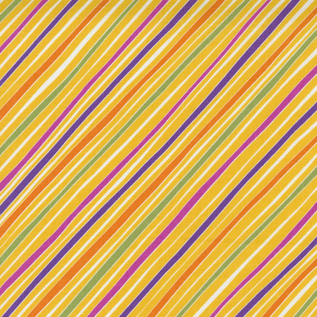 Petal Power 22411613 Yellow Multi stripe fabric by Moda Petal Power 22411613 Yellow Multi stripe fabric by Moda