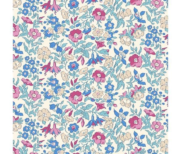 Midnight Garden 04775724E Mamie Blue Pink fabric by Liberty Midnight Garden 04775724E Mamie Blue Pink fabric by Liberty