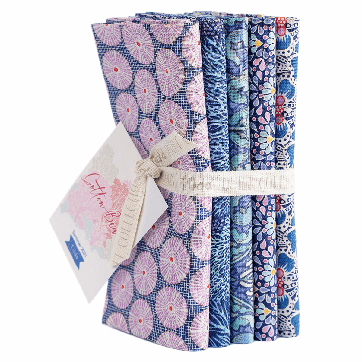 Cotton Beach Ocean. Blue Lilac 5 xFQ by Tilda fabrics Cotton Beach Ocean. Blue Lilac 5 xFQ by Tilda fabrics - Image 2