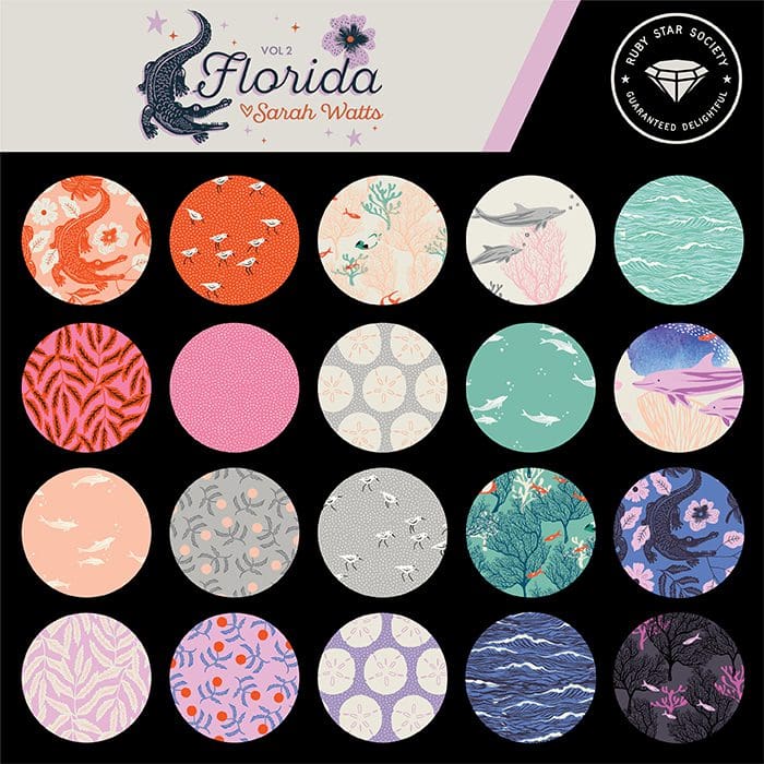 Florida Bundle 31 x Fat Quarters Orange, Purple, Green, Multi by Sarah Watss for Ruby Star Society fabrics Florida