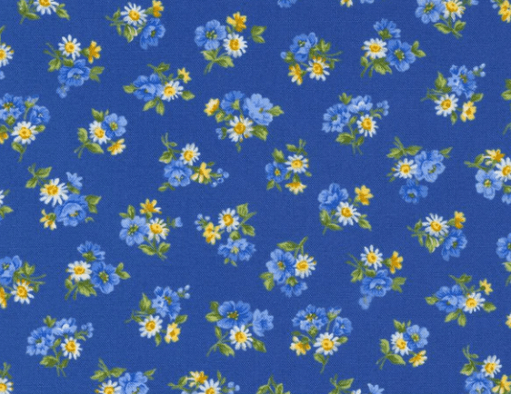 Summer Breeze Royal 3361317 Multi Little Bloom on Blue by Moda Fabrics Navy Yellow White Floral Tossed Bouquet Summer Breeze Royal 3361317 Multi Little Bloom on Blue by Moda Fabrics Navy Yellow White Floral Tossed Bouquet