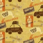 American Vintage Beige 199PYOPM282 Road Trip by Cloth Works Fabrics Beige Orange Brown Sand