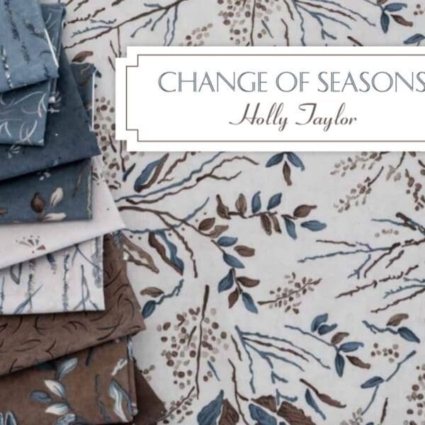 Change of Seasons 686114 Walnut Blue Foliage on Brown by Holly Taylor for Moda Fabrics Landscape Nature White Change of Seasons 686114 Walnut Blue Foliage on Brown by Holly Taylor for Moda Fabrics Landscape Nature White