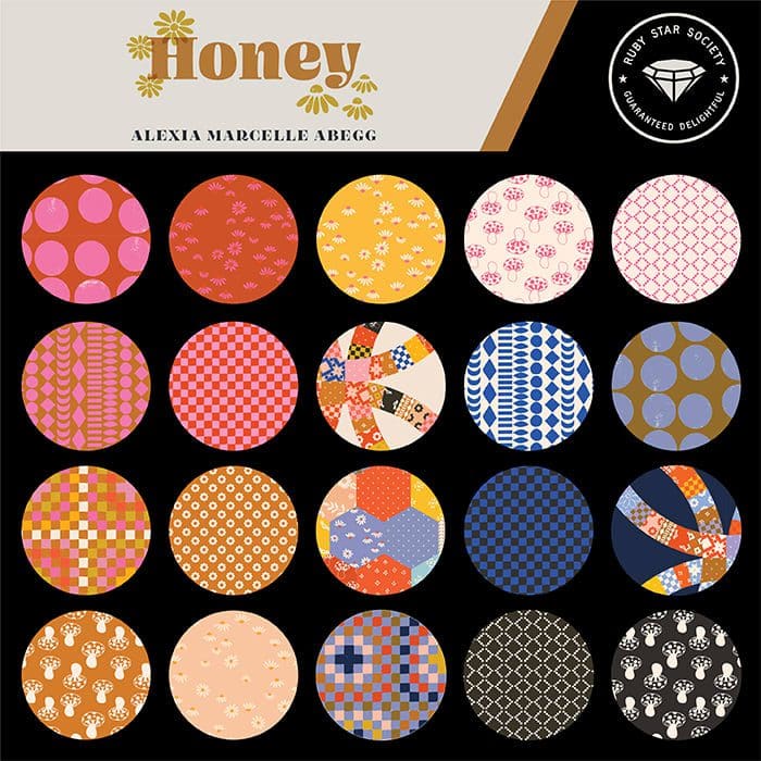 Honey Jelly Roll 4053JR Tan, Pink, Blue Black Multi by Alexia Marcelle Abegg for Ruby Star Society fabrics Honey Jelly Roll 4053JR Tan, Pink, Blue Black Multi by Alexia Marcelle Abegg for Ruby Star Society fabrics - Image 2