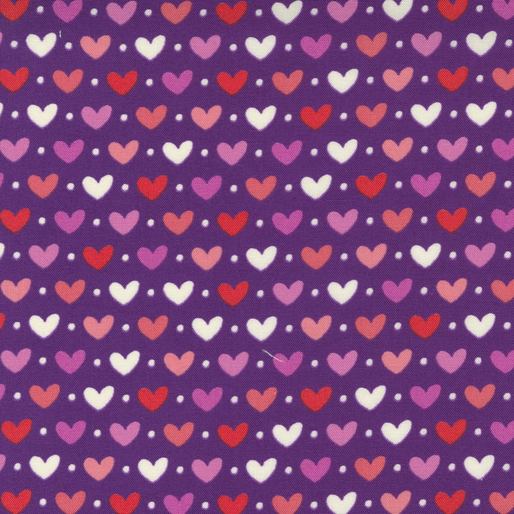 Sincerely Yours 3761018 Hearts on Purple by Moda fabrics Sincerely Yours hearts