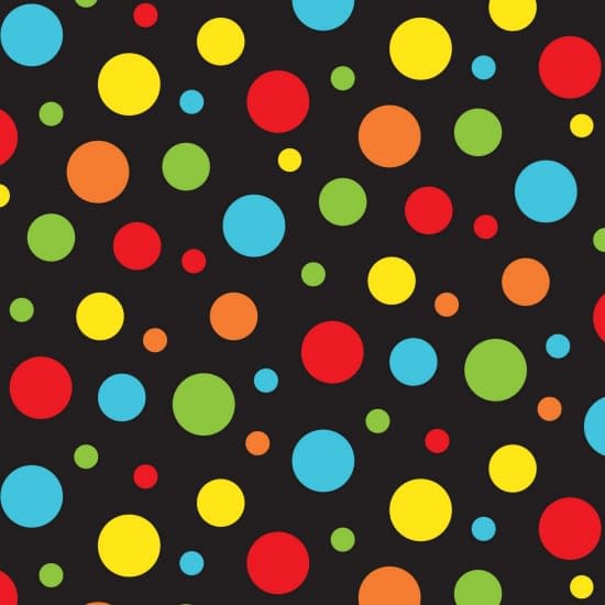 89980 Happy Paws 104 Spots Multi on Black by Nutex fabrics 89980 Happy Paws 104 Spots Multi on Black by Nutex fabrics