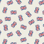 Jubilee A6121 Cream Union Jack Icons by Lewis and Irene Fabrics Red White Blue  Multi