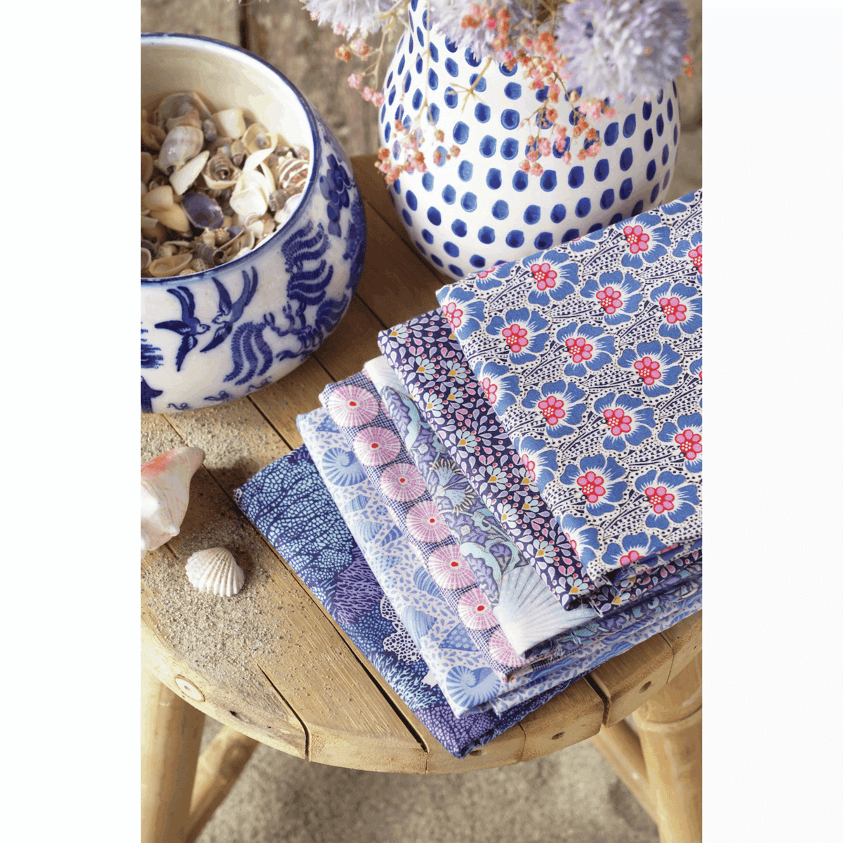 Cotton Beach Ocean. Blue Lilac 5 xFQ by Tilda fabrics Cotton Beach Ocean. Blue Lilac 5 xFQ by Tilda fabrics - Image 3