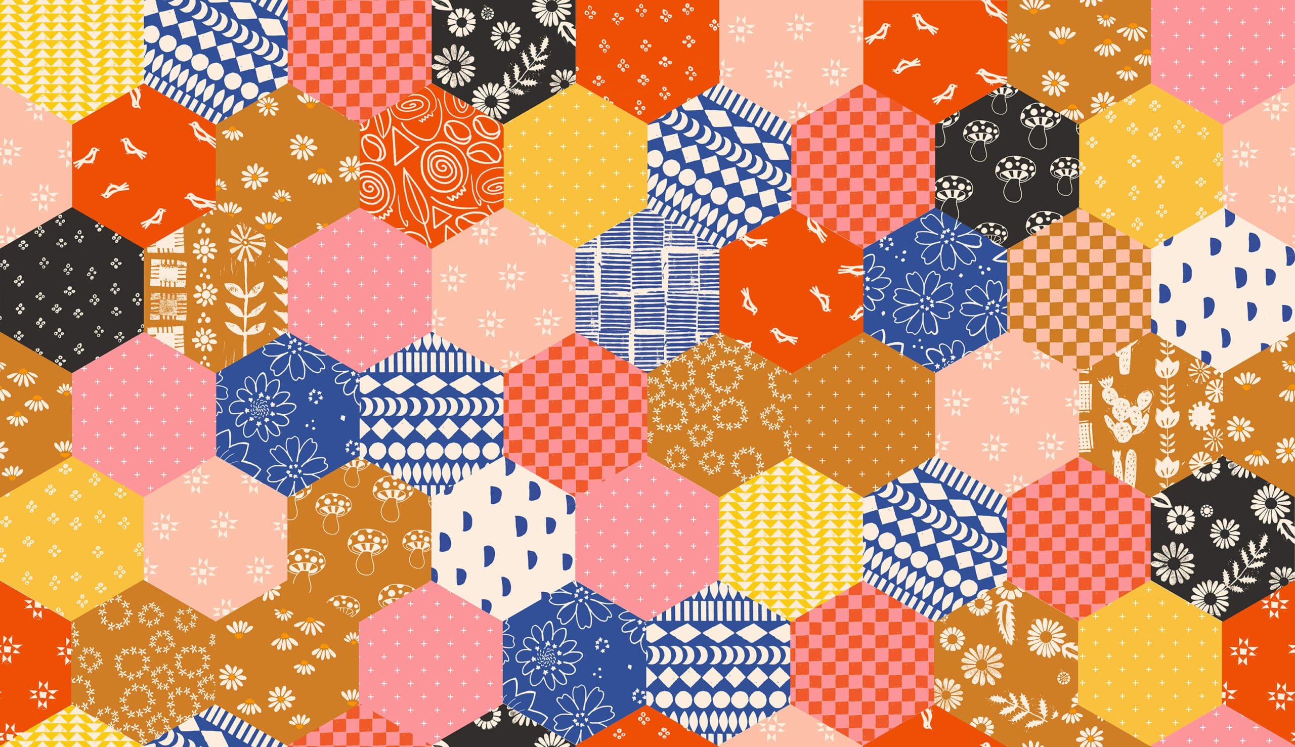Honey Bundle 34 x Fat Quarters Tan, Pink, Blue Black Multi by Alexia Marcelle Abegg for Ruby Star Society fabrics Honey Bundle 34 x Fat Quarters Tan, Pink, Blue Black Multi by Alexia Marcelle Abegg for Ruby Star Society fabrics - Image 4
