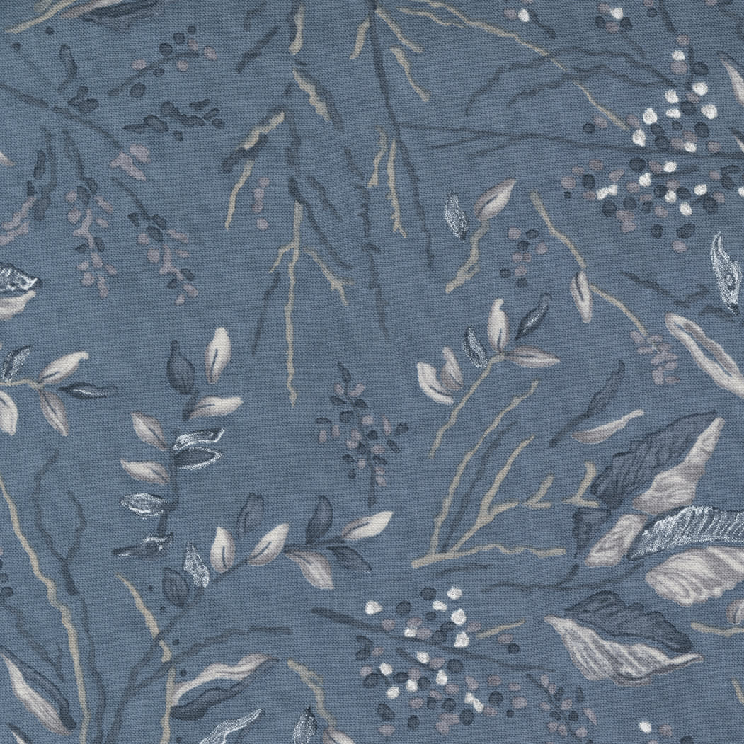 Change of Seasons 686111 River Grey Blue Foliage on Lt Blue by Holly Taylor for Moda Fabrics Landscape Nature White Change of Seasons 686111 River Grey Blue Foliage on Lt Blue by Holly Taylor for Moda Fabrics Landscape Nature White