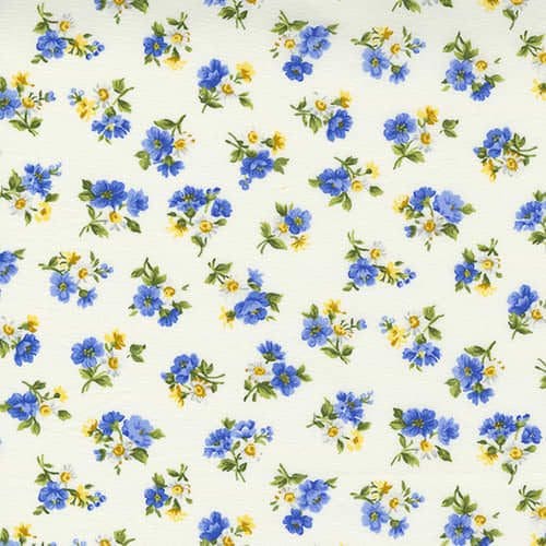 Summer Breeze Royal 3361312 Blue Little Bloom on White by Moda Fabrics Ivory Yellow Tossed Floral Bouquet Summer Breeze Royal 3361312 Blue Little Bloom on White by Moda Fabrics Ivory Yellow Tossed Floral Bouquet