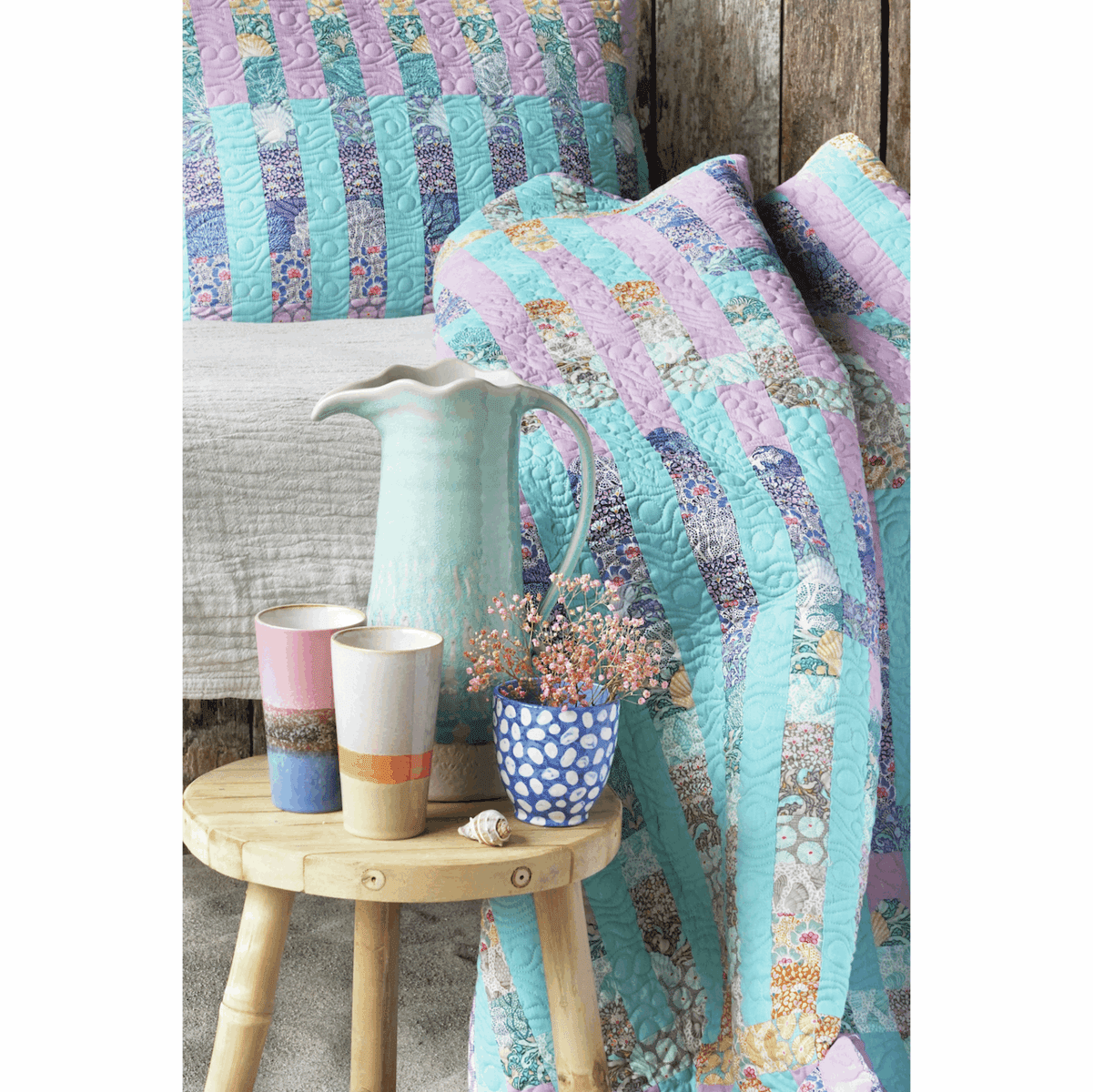 Cotton Beach Sunbeam. Teal Mustard 5x FQ by Tilda fabrics Cotton Beach Sunbeam. Teal Mustard 5x FQ by Tilda fabrics - Image 4