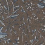 Change of Seasons 686114 Walnut Blue Foliage on Brown by Holly Taylor for Moda Fabrics Landscape Nature White