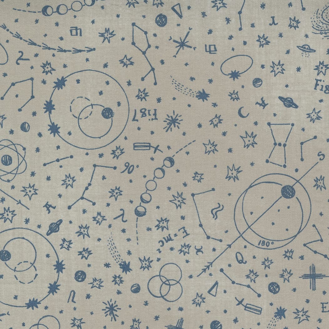 Astra 1692016 Galaxy Blue Stellar on Taupe by Janet Clare for Moda fabrics Astra 1692016 Galaxy Blue Stellar on Taupe by Janet Clare for Moda fabrics