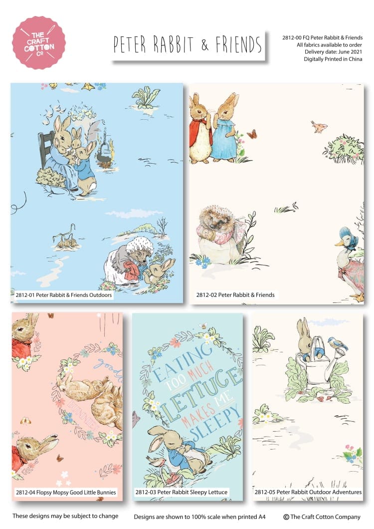 Peter Rabbit 281203 Sleepy Lettuce on Green by Visage Textiles Peter Rabbit 281203 Sleepy Lettuce on Green by Visage Textiles - Image 2