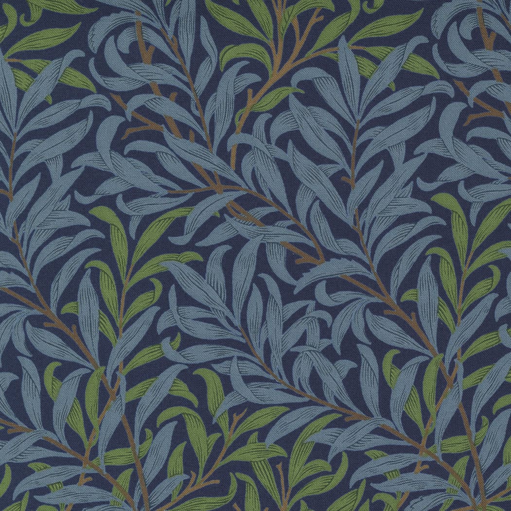 Best of Morris 836113 Willow Boughs Blue Green on Indigo by Barbara Brackman for Moda fabrics Best of Morris 836113 Willow Boughs Blue Green on Indigo by Barbara Brackman for Moda fabrics