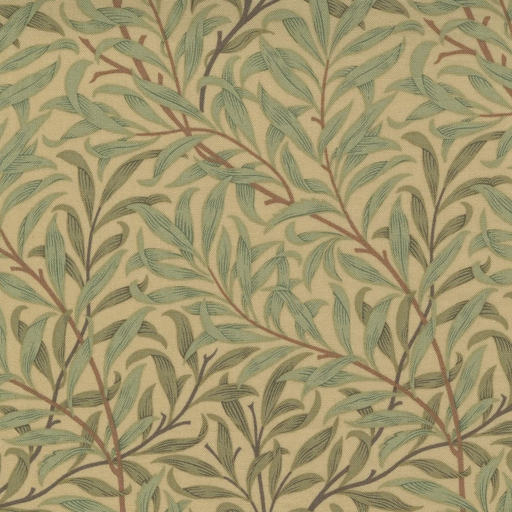 Best of Morris 836111 Willow Boughs Sage Green on Taupe by Barbara Brackman for Moda fabrics Best of Morris 836111 Willow Boughs Sage Green on Taupe by Barbara Brackman for Moda fabrics