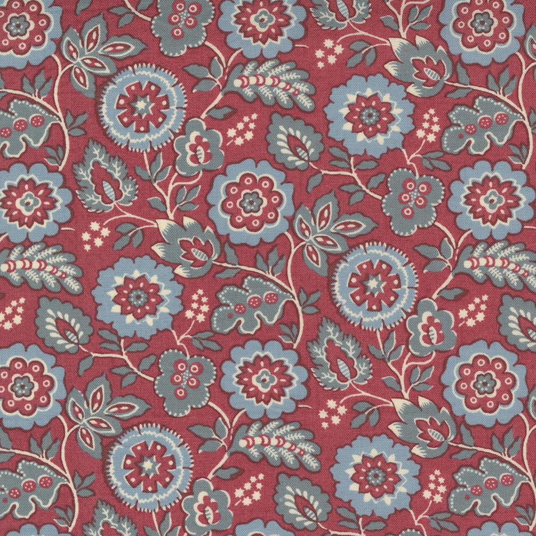 La Vie Boheme 1390311 Red Roma Floral by French General for Moda fabrics La Vie Boheme 1390311 Red Roma Floral by French General for Moda fabrics