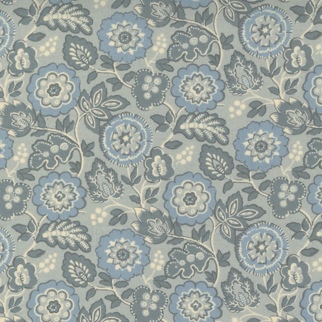 La Vie Boheme 1390313 Blue Roma Floral by French General for Moda fabrics La Vie Boheme 1390313 Blue Roma Floral by French General for Moda fabrics