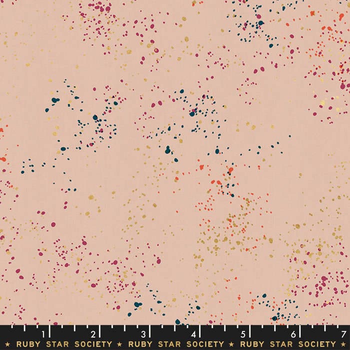 Speckled RS502719M Sunstone metallic on pale peach fabric by Rashida Coleman Hale for Ruby Star Society by Moda Speckled RS502719M Sunstone metallic on pale peach fabric by Rashida Coleman Hale for Ruby Star Society by Moda