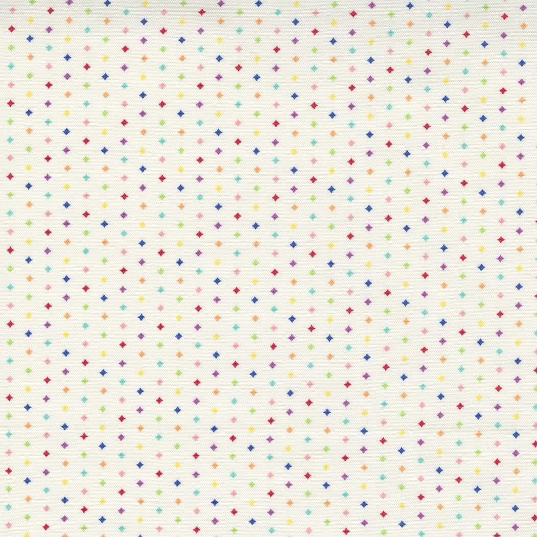 Love Lily 2411611 Multi Diamond Dots on Ivory by Moda fabrics hearts