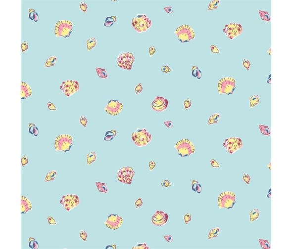 Riviera 454B Seashells on Teal by Liberty Fabrics Riviera 454B Seashells on Teal by Liberty Fabrics