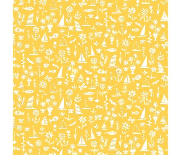 Riviera 455C Yellow Sealife Icons by Liberty Fabrics Riviera 455C Yellow Sealife Icons by Liberty Fabrics