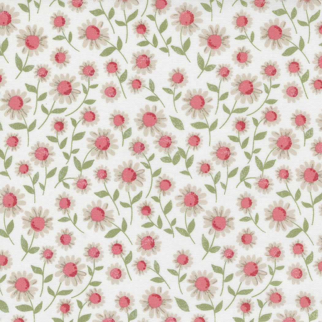 Love Note 515111 Daisies on Cloud White by Lella Boutique for Moda fabrics Love Note 515111 Daisies on Cloud White by Lella Boutique for Moda fabrics
