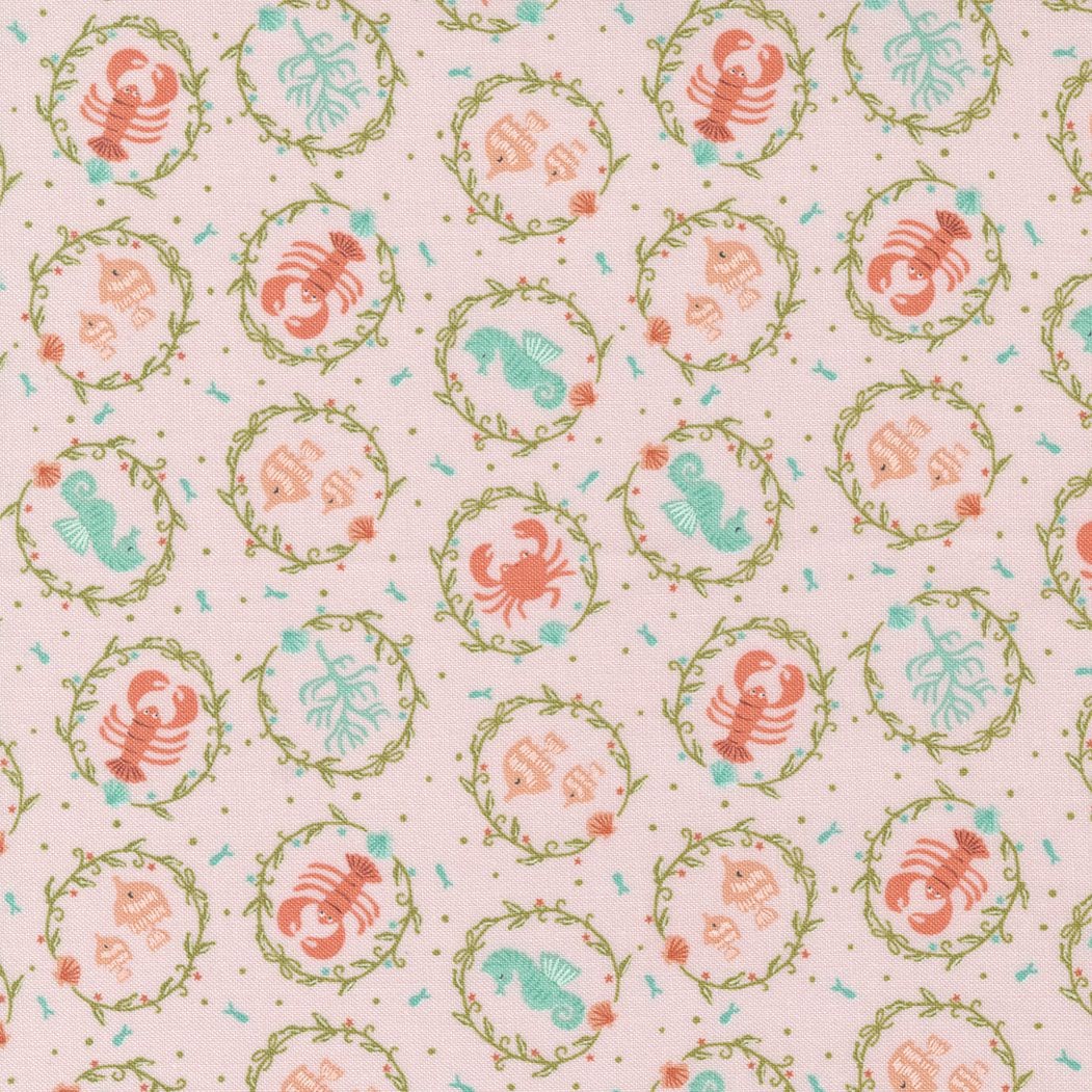 Sea & Me 2079518 Crabs on Pink by Stacey Test Hsu for Moda fabrics Sea & Me 2079518 Crabs on Pink by Stacey Test Hsu for Moda fabrics