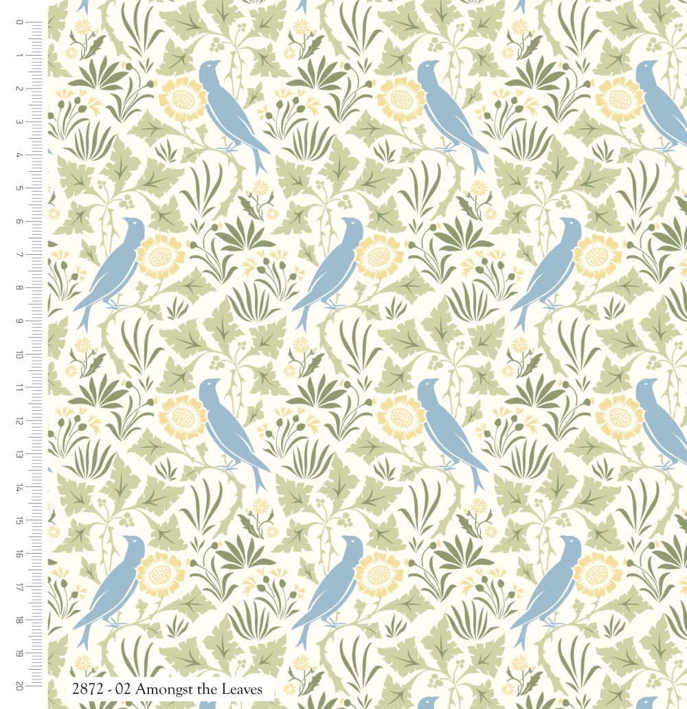 Birds in Nature 28722 Bluebirds Amongst the Leaves by Voysey for V&A fabrics Birds in Nature 28722 Bluebirds Amongst the Leaves by Voysey for V&A fabrics