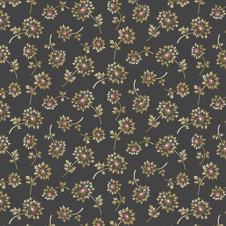 Moonstone 9449K Dandelion Coal dark Grey fabric by Edyta Sitar for Laundry Basket Quilts Moonstone 9449K Dandelion Coal dark Grey fabric by Edyta Sitar for Laundry Basket Quilts