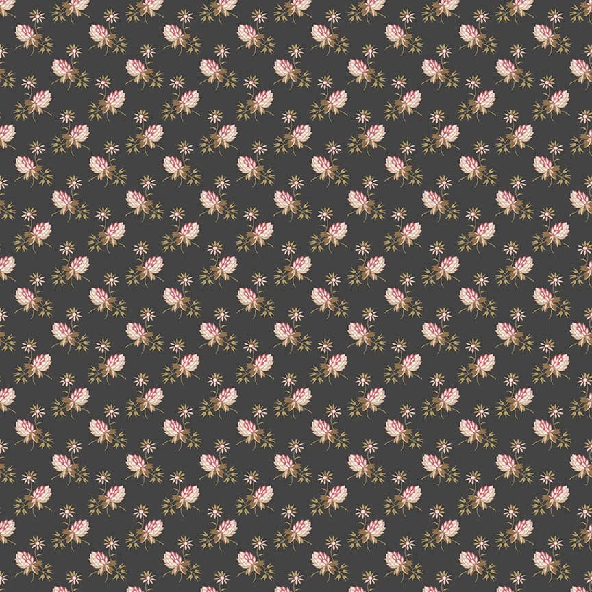 Moonstone 9451K Clover Coal dark Grey fabric by Edyta Sitar for Laundry Basket Quilts Moonstone 9451K Clover Coal dark Grey fabric by Edyta Sitar for Laundry Basket Quilts