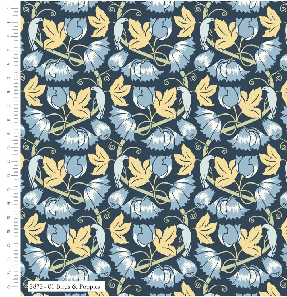 Birds in Nature 287201 Birds & Poppies by Voysey for V&A fabrics Birds in Nature 287201 Birds & Poppies by Voysey for V&A fabrics