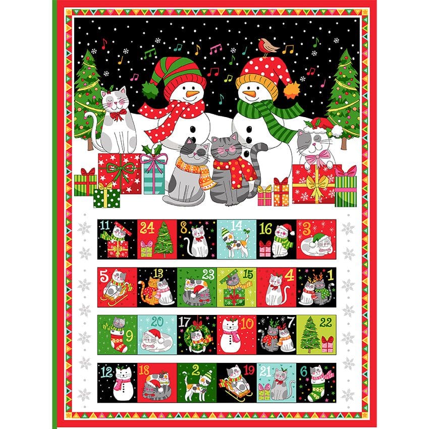 Santa Paws 24771 Cat Advent Calendar Panel Santa Paws 24771 Cat Advent Calendar Panel