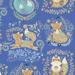 Fox Trot 28956B Foxes on lilac blue by QT fabrics Fox Trot 28956B Foxes on lilac blue by QT fabrics