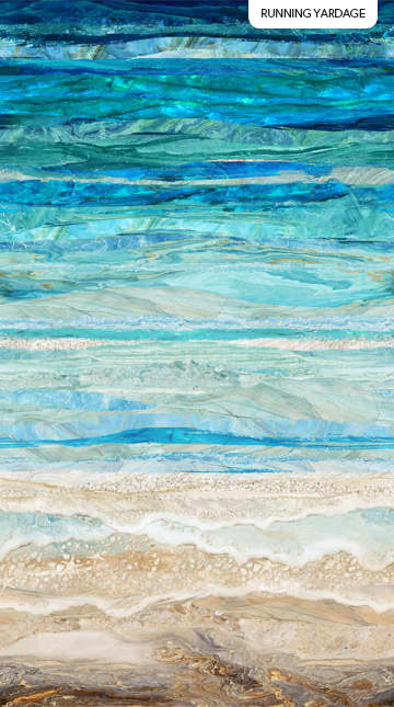 Turtle Bay DP2471564 Waves Turquoise Blue fabric by Northcott Turtle Bay DP2471564 Waves Turquoise Blue fabric by Northcott