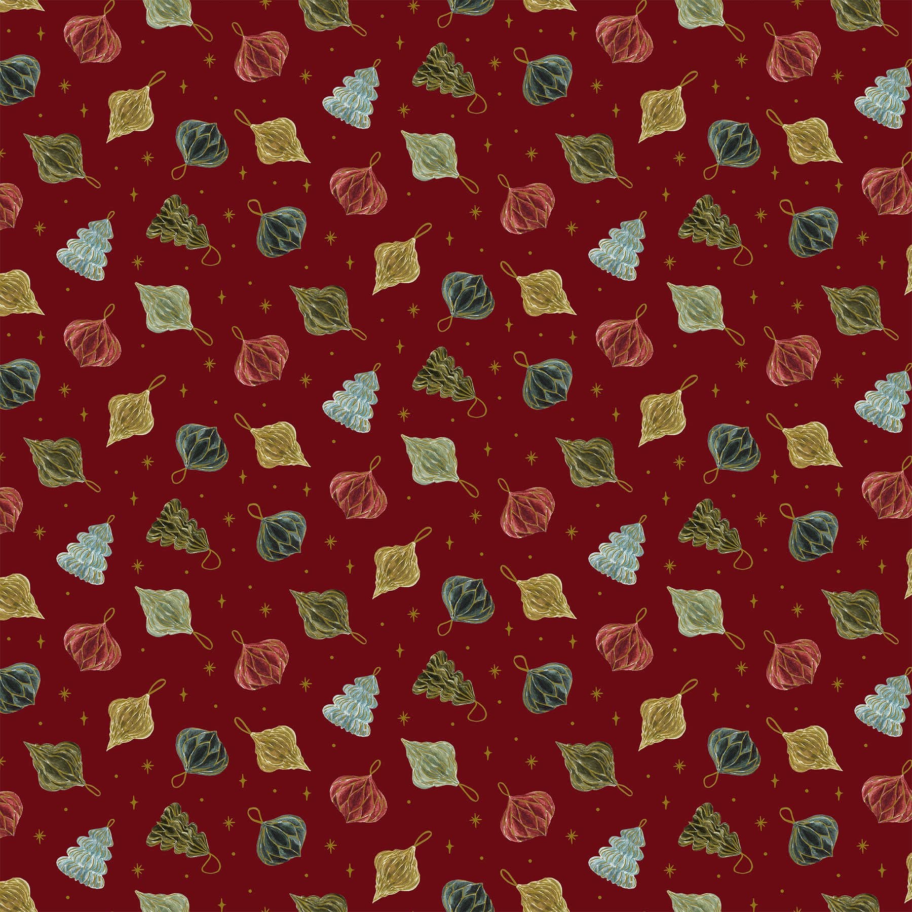 Noel 90511M26 Christmas Baubles on Burgundy Red by Figo Fabrics Noel 90511M26 Christmas Baubles on Burgundy Red by Figo Fabrics