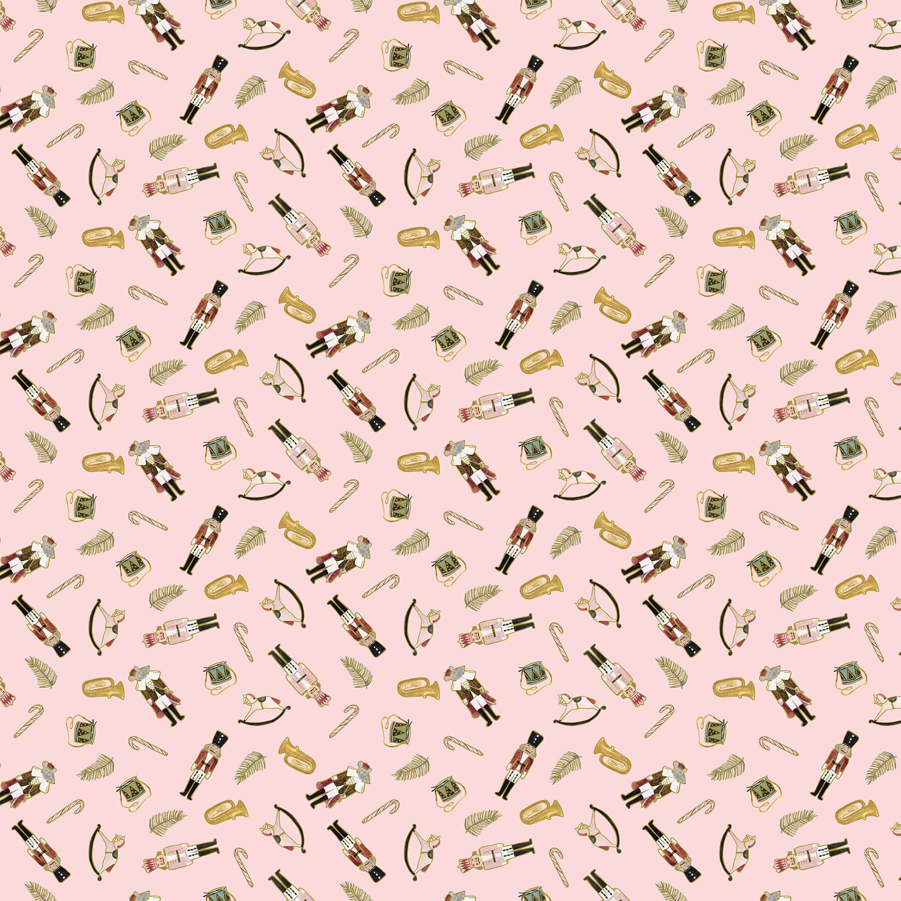 Noel 90512M21 Nutcracker Christmas Icons on Pink by Figo Fabrics Noel 90512M21 Nutcracker Christmas Icons on Pink by Figo Fabrics