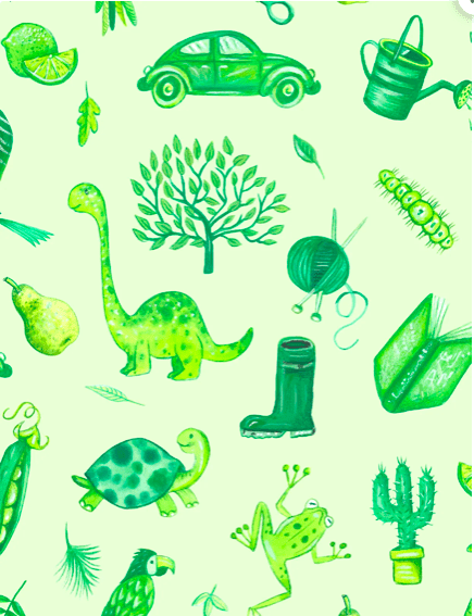 Jennie’s Greens JM1.2 Green icons on light green by Jennie Maizels for Lewis and Irene fabrics Jennie's Greens JM1.2 Green icons on light green by Jennie Maizels for Lewis and Irene fabrics